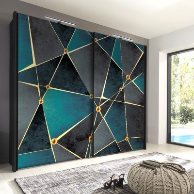 Διακόσμηση παιδικού δωματίου House Art - ΣΗΜΑΝΤΙΚΟ: Σε περίπτωση διαφοράς τιμής από το κατάστημα ισχύει παντα και μόνο η τιμή του καταστήματος Green and grey design, Line Art, Αυτοκόλλητα ντουλάπας,